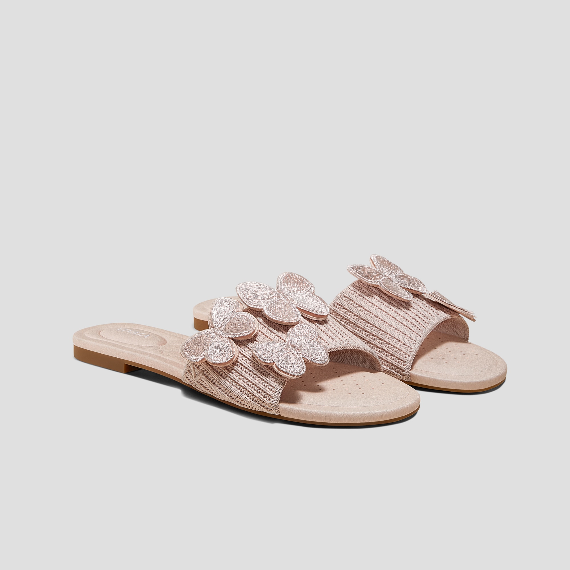 希少 VIVAIA cleo 蝶 フラット サンダル チョウ ピンク ビバイア Round-Toe Slippers (Cleo), BALLET BLUSH, EU35 | VIVAIA