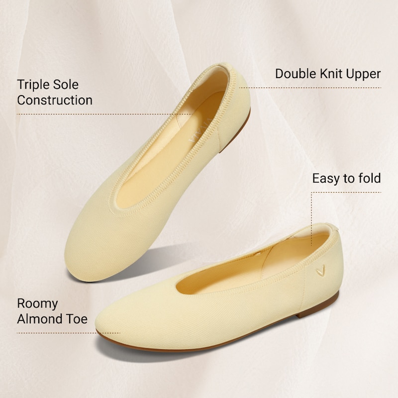 Almond-Toe Nude Flats (Nubia), BUTTERMILK, EU35 | VIVAIA