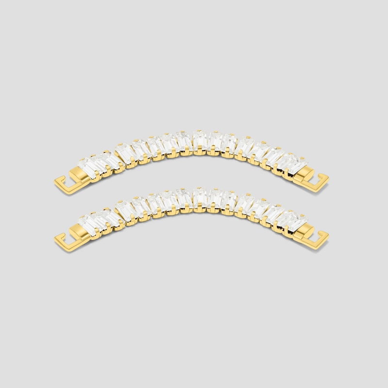 Almond-Toe Pressure-Free Flats (Nubia) + Rhinestone Chain, Rose gold + Gold, EU35 | VIVAIA