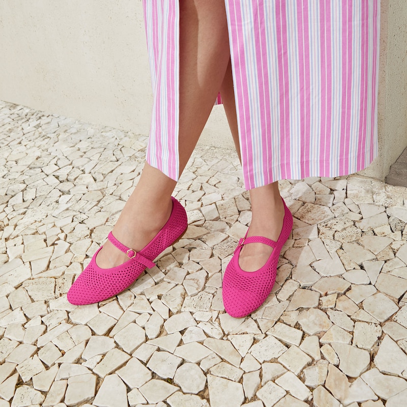 Almond-Toe Mary-Jane AdaptAll™ (Tamia Mary-Jane), FUCHSIA MESH, EU35 | VIVAIA