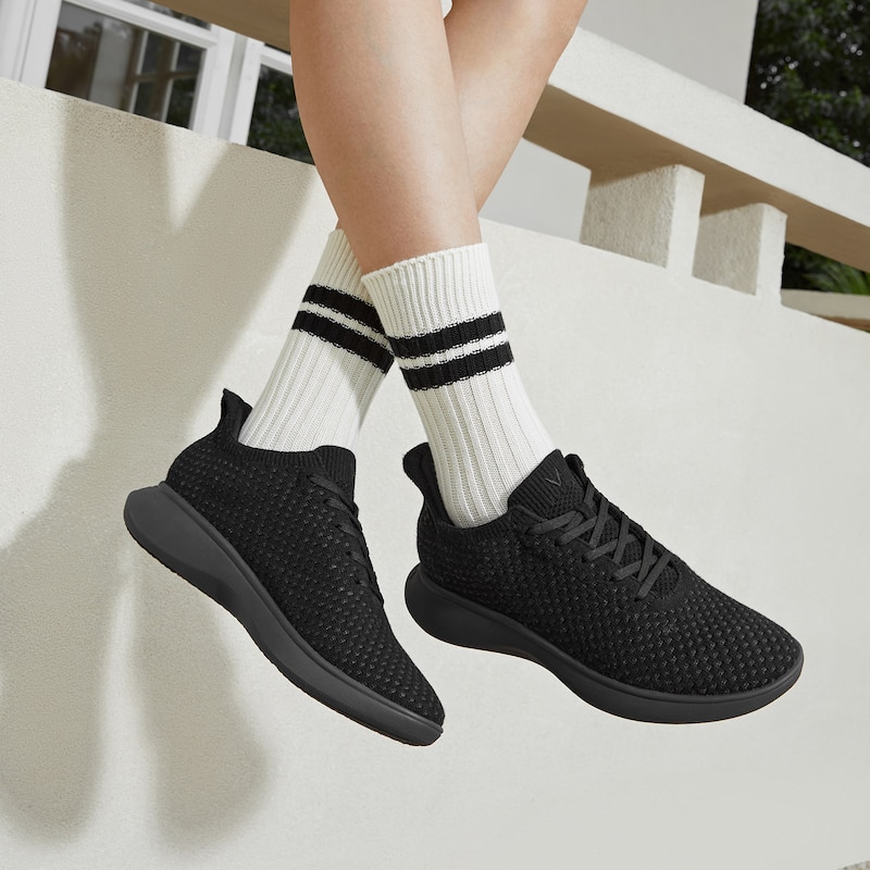 Unisex Sneaker Sliders (Urban) - Mesh, SOLID BLACK, EU39 | VIVAIA