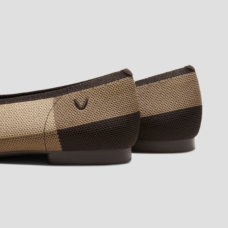 Square-Toe V-Cut Flats (Margot 2.0), BROWN BLOCK, EU35 | VIVAIA
