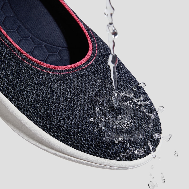 Water-Repellent Round-Toe All-Day Sneaker Flats (Izabel), DK.DENIM RASBERRY, EU35 | VIVAIA