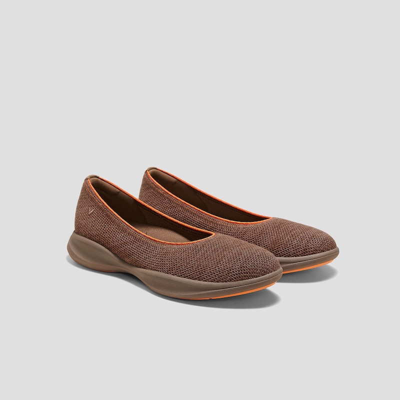 Water-Repellent Round-Toe All-Day Sneaker Flats (Izabel), COFFEE ORANGE, EU35 | VIVAIA