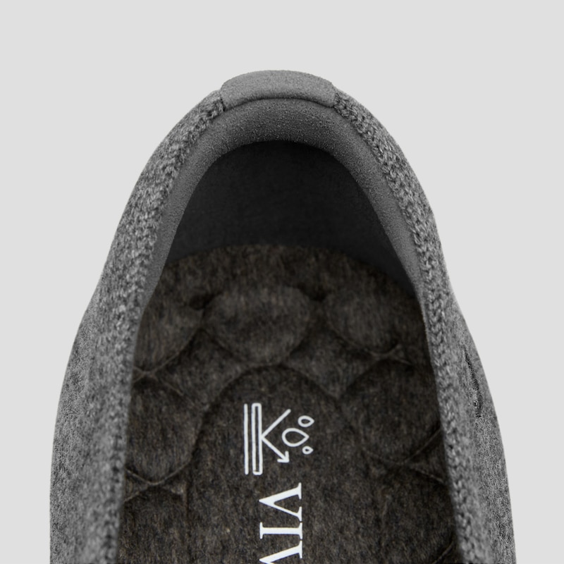 Lightweight Square-Toe V-Cut Flats (Margot Walker), RICH GREY WOOL, EU35 | VIVAIA