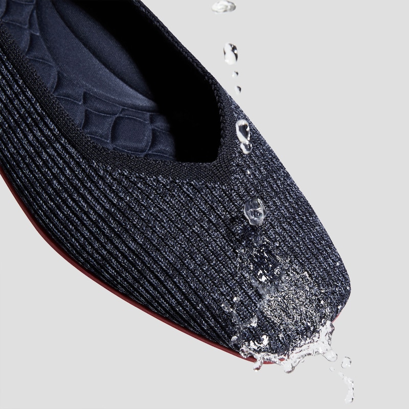 Lightweight Square-Toe V-Cut Flats (Margot Walker), DK.DENIM RUBY RED, EU35 | VIVAIA