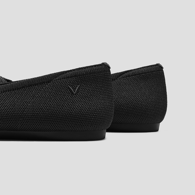 Pointed-Toe Bow Flats (Azura), BLACK METALLIC, EU35 | VIVAIA