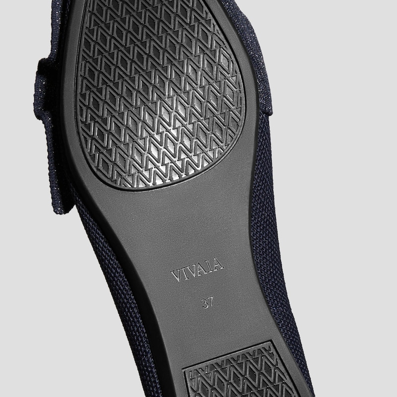 Pointed-Toe Bow Flats (Azura), NAVY METALLIC, EU35 | VIVAIA