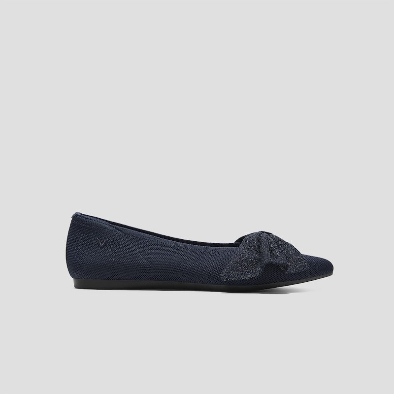Pointed-Toe Bow Flats (Azura), NAVY METALLIC, EU35 | VIVAIA