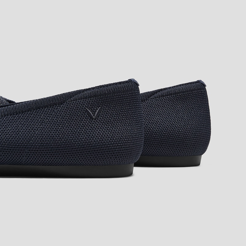 Pointed-Toe Bow Flats (Azura), NAVY METALLIC, EU35 | VIVAIA