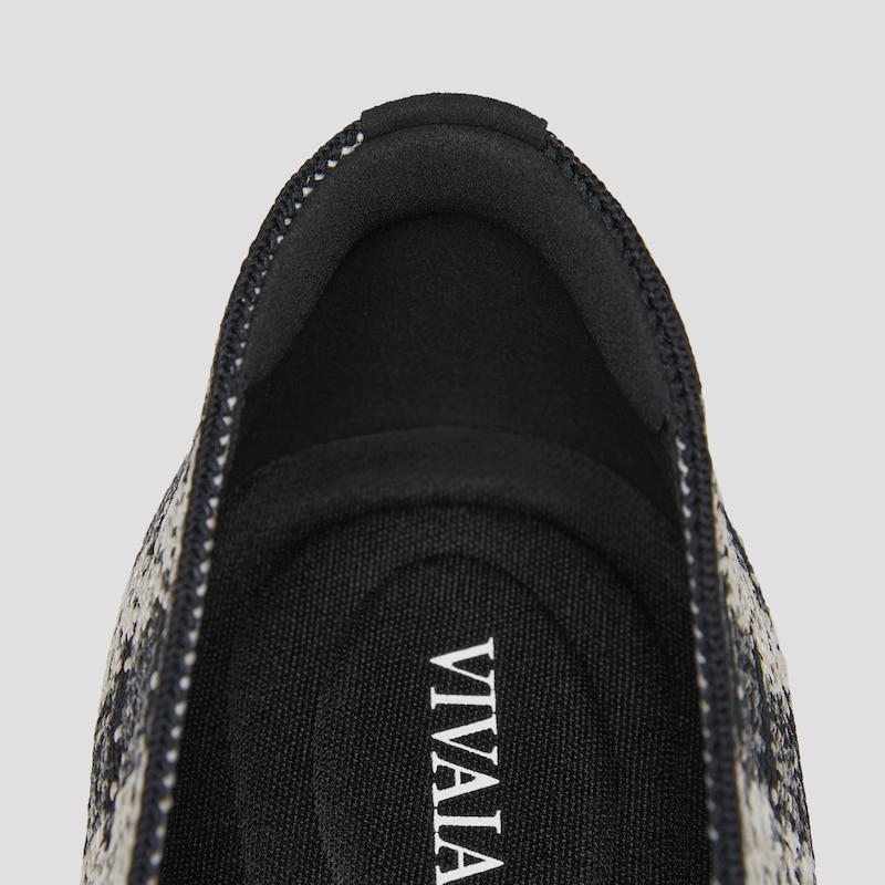 Pointed-Toe Bow Loafers (Michelle 2.0), BLACK WHITE WOOLEN, EU35 | VIVAIA