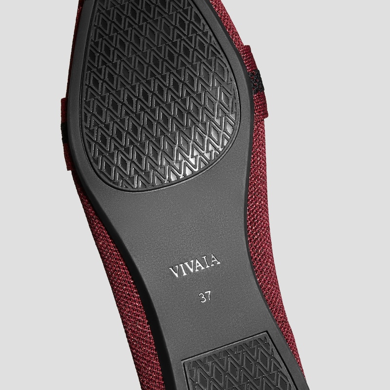 Pointed-Toe Bow Loafers (Michelle 2.0), BURGUNDY METALLIC BLACK, EU35 | VIVAIA