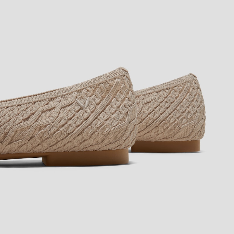 Square-Toe Lace Up Mary-Jane (Miley), ALMOND CABLE KNIT, EU35 | VIVAIA