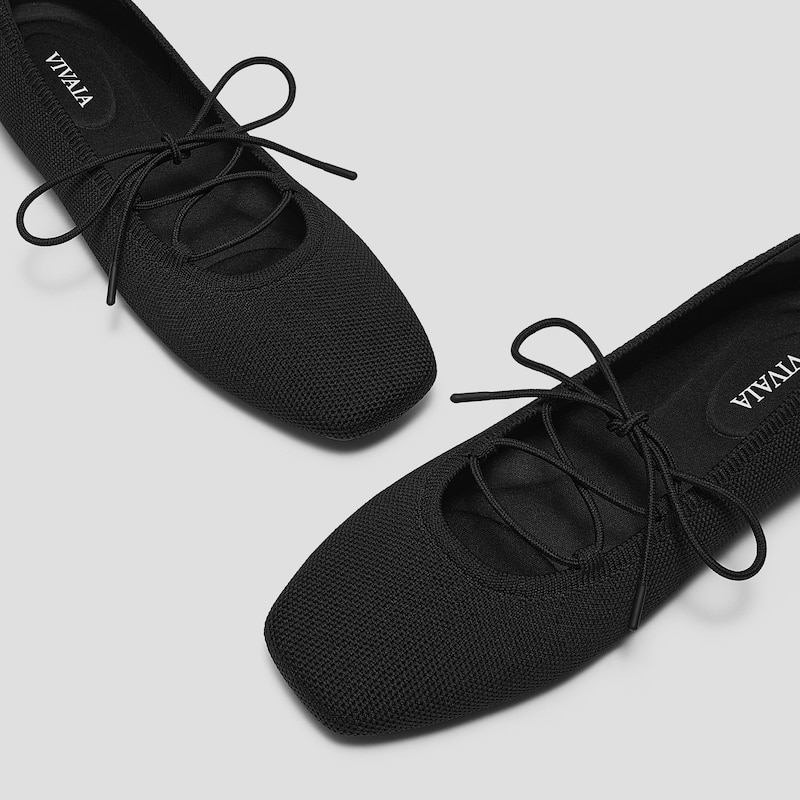 Square-Toe Lace Up Mary-Jane (Miley), Black, EU35 | VIVAIA
