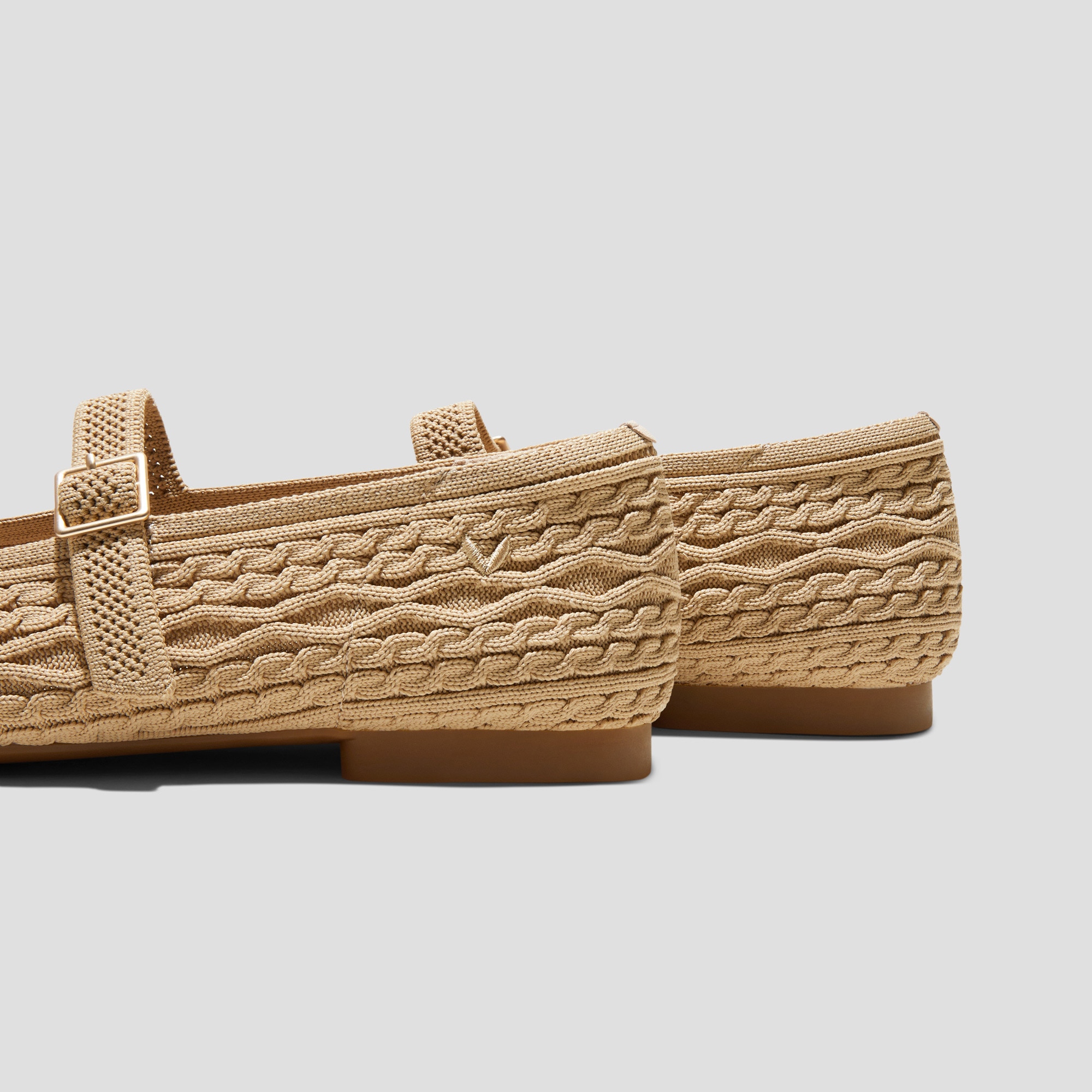 Square-Toe Mary Janes (Margot™ Mary Jane), NUDE PEACH CABLE KNIT