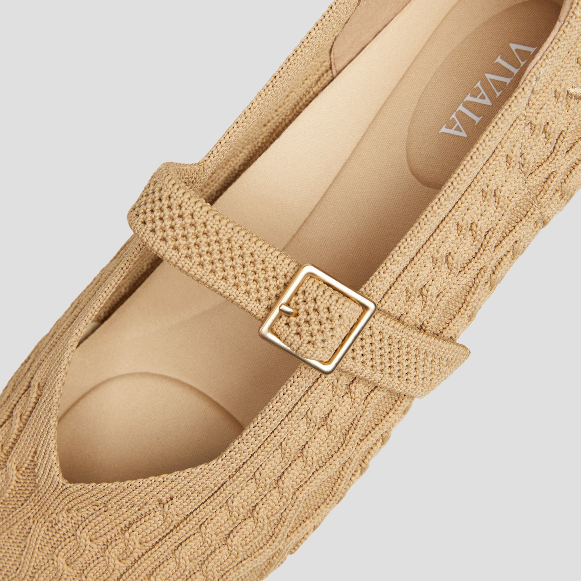 Square-Toe Mary Janes (Margot™ Mary Jane), NUDE PEACH CABLE KNIT