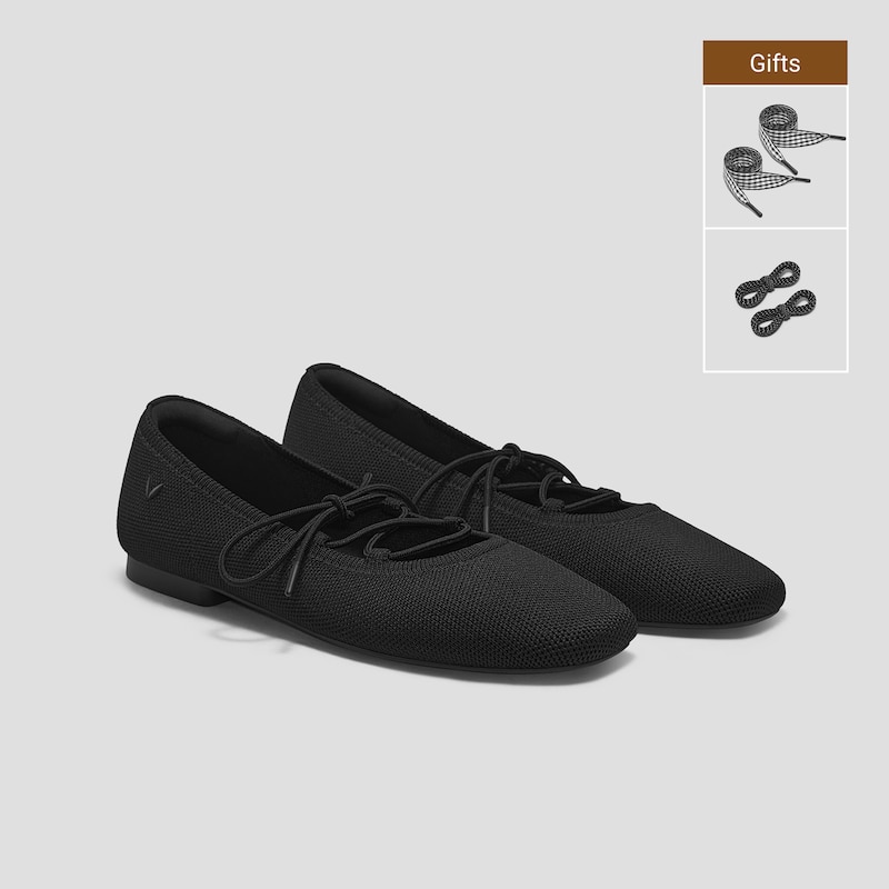 3 Laces Included Square-Toe Lace-Up Mary Janes (Miley), BLACK, EU38 | VIVAIA
