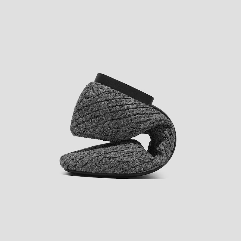 Square-Toe Lace Up Mary-Jane (Miley), RICH GREY CABLE KNIT, EU35 | VIVAIA