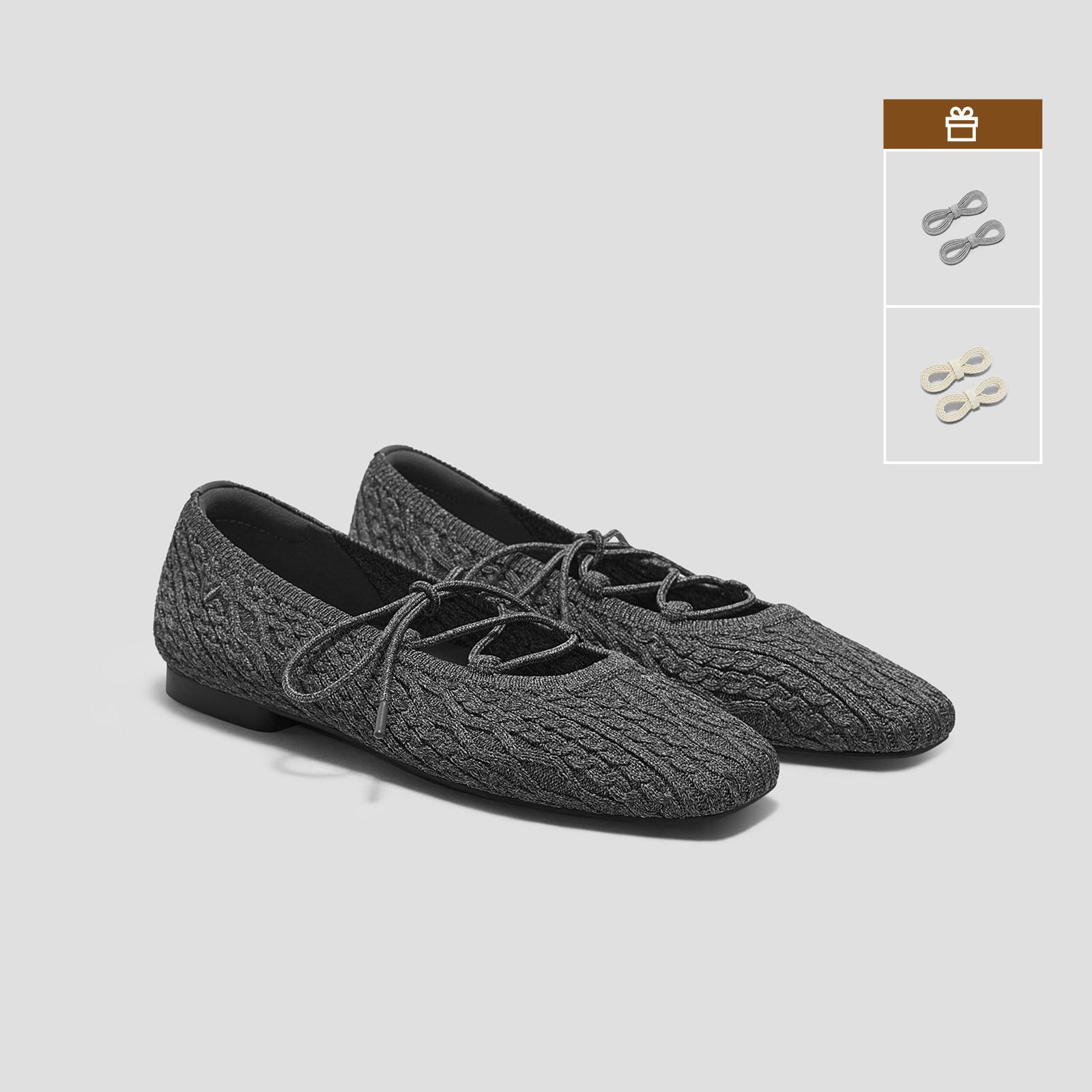 3 Laces Included Square-Toe Lace-Up Mary Janes (Miley), RICH GREY