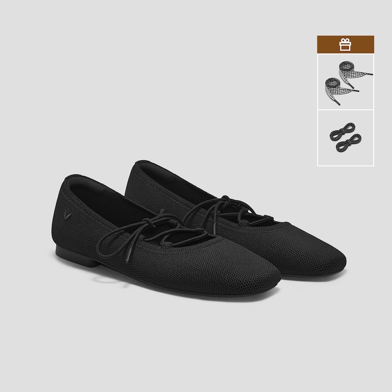 Square-Toe Lace Up Mary-Jane (Miley), Black, EU35 | VIVAIA