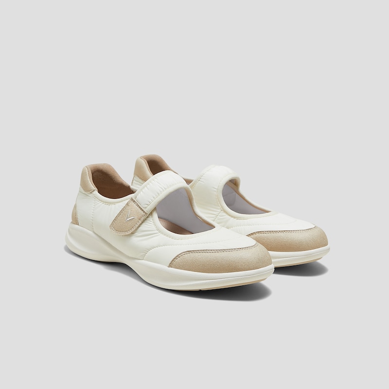 Round-Toe Re-Nylon Mary Jane Sneaker Flats (Ivee), SEASHELL HUMUS WATER RPT, EU35 | VIVAIA