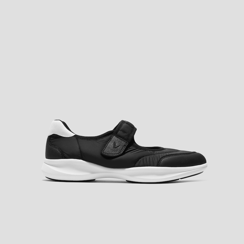 Round-Toe Re-Nylon Mary Jane Sneaker Flats (Ivee), BLACK WATER RPT, EU35 | VIVAIA