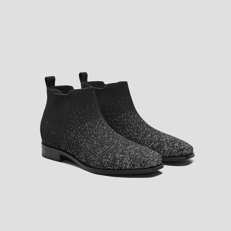Slip-On Square-Toe Ankle Chelsea Boots (Ryan Slip-On), BLACK METALLIC, EU35 | VIVAIA