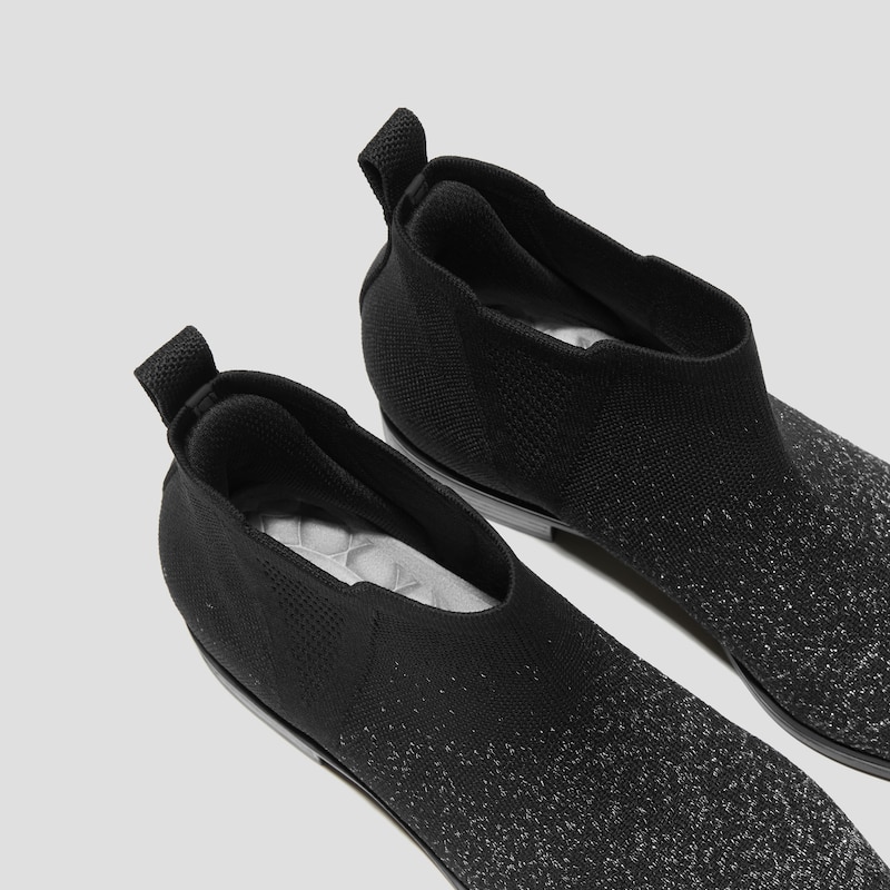 Slip-On Square-Toe Ankle Chelsea Boots (Ryan Slip-On), BLACK METALLIC, EU35 | VIVAIA