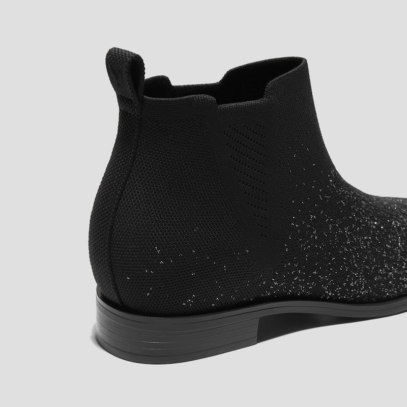 Slip-On Square-Toe Ankle Chelsea Boots (Ryan Slip-On), BLACK METALLIC, EU35 | VIVAIA