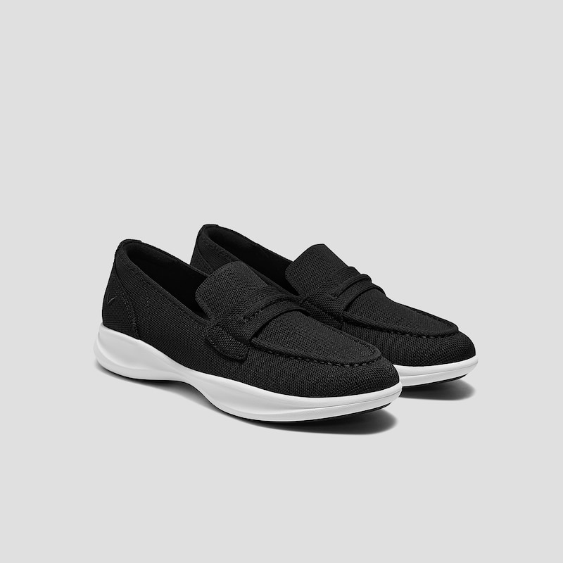 Water-Repellent Round-Toe Sneaker Loafers (Ivana), Black, EU35 | VIVAIA