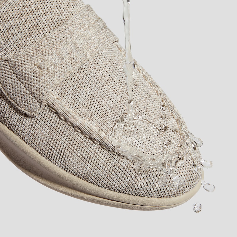 Water-Repellent Round-Toe Sneaker Loafers (Ivana), Oatmilk, EU38.5 | VIVAIA