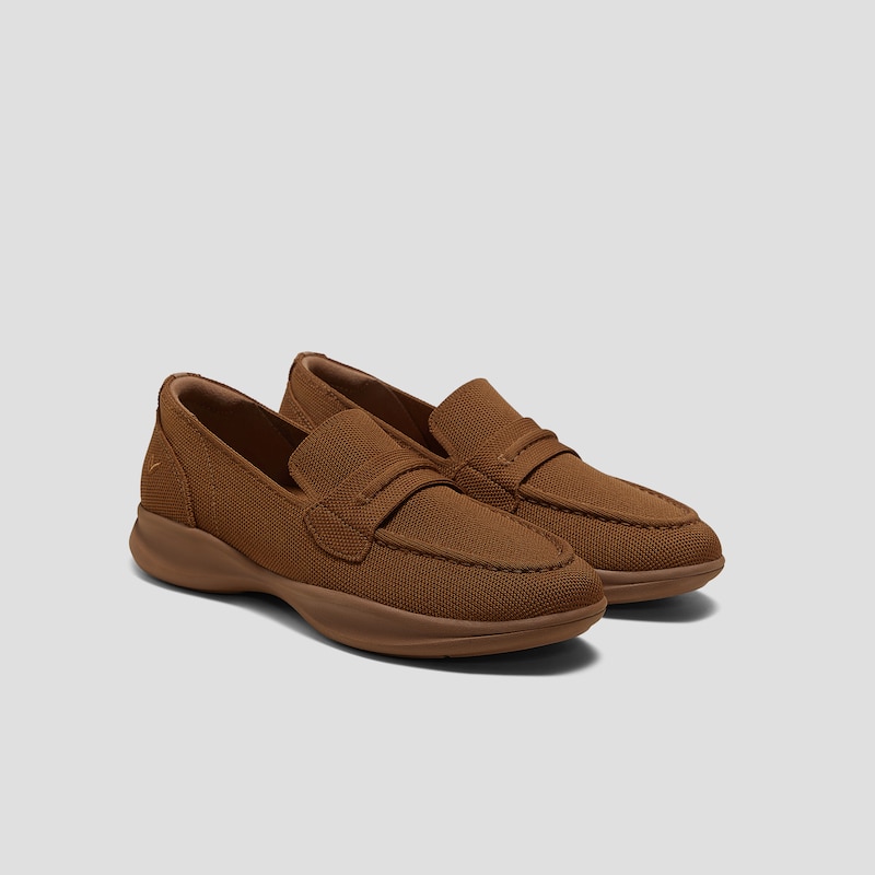 Water-Repellent Round-Toe Sneaker Loafers (Ivana), CARAMEL, EU35 | VIVAIA