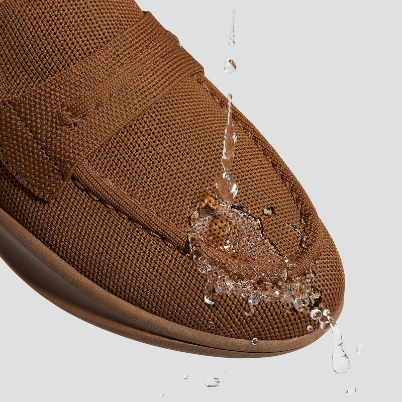 Water-Repellent Round-Toe Sneaker Loafers (Ivana), CARAMEL, EU35 | VIVAIA