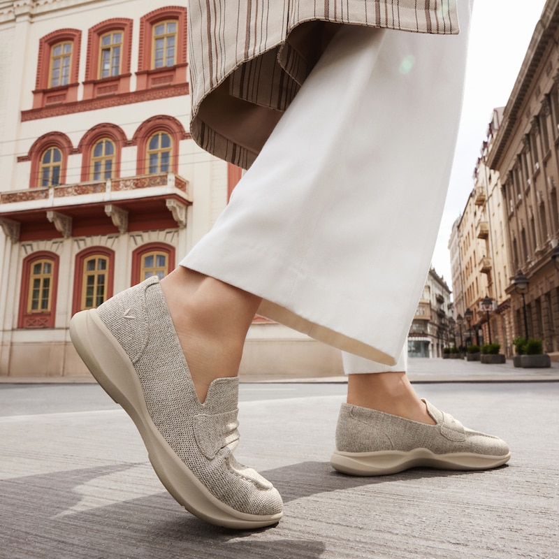 Water-Repellent Round-Toe Sneaker Loafers (Ivana), Oatmilk, EU38.5 | VIVAIA