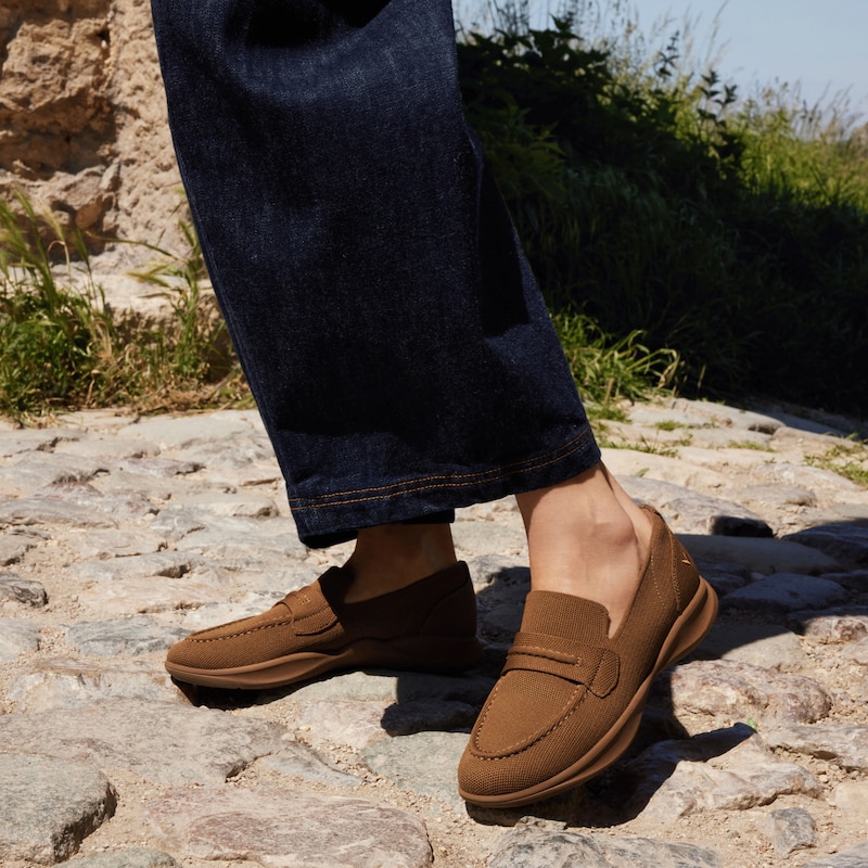 Water-Repellent Round-Toe Sneaker Loafers (Ivana), CARAMEL, EU35 | VIVAIA