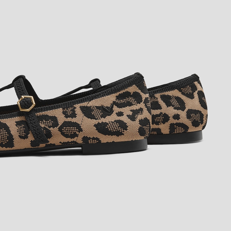 T-Bar Ballet Flats（Melinda）, DARK LEOPARD, EU35 | VIVAIA