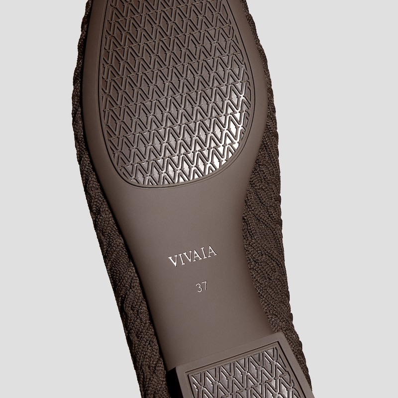T-Bar Ballet Flats（Melinda）, DARK CHOCOLATE CABLE KNIT, EU35 | VIVAIA