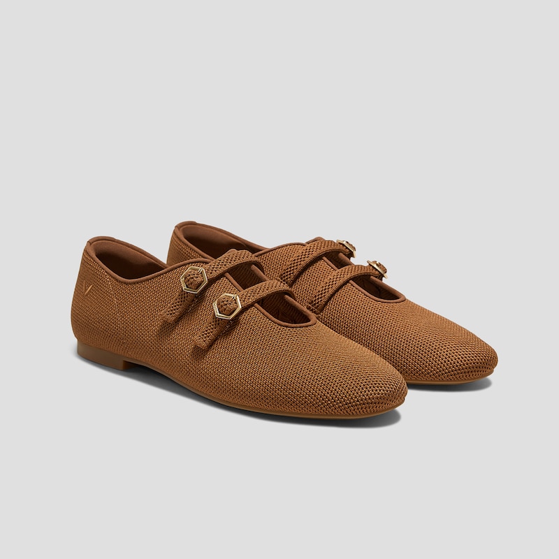 Twin-Strap Flats（Natalie）, CARAMEL, EU39.5 | VIVAIA
