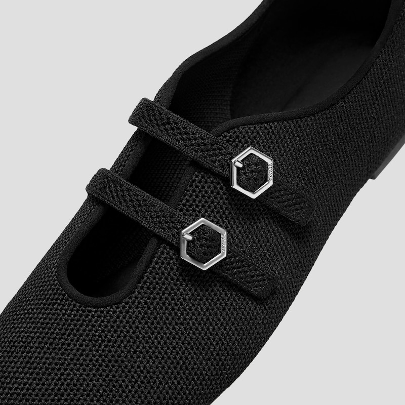 Twin-Strap Flats（Natalie）, Black, EU38.5 | VIVAIA