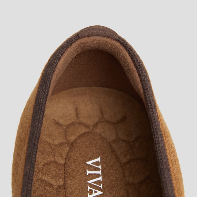 Round-Toe Platform Chunky Heel Loafers (Francesca), CARAMEL DARK CHOCOLATE WOOL, EU39 | VIVAIA