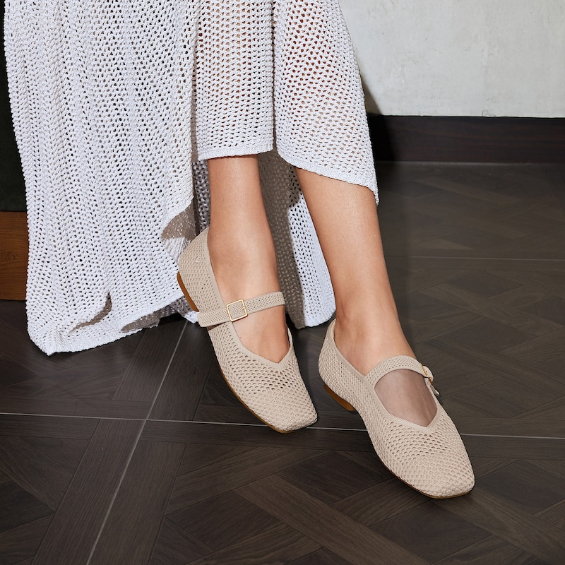 Square-Toe Mary-Jane (Margot Mary-Jane), ALMOND MESH, EU41.5 | VIVAIA