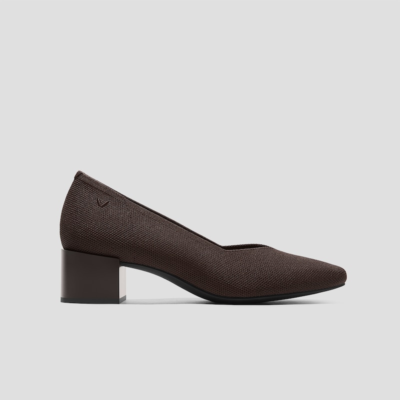 Square-Toe Stress Free Chunky Heels (Megan), DARK CHOCOLATE, EU35 | VIVAIA