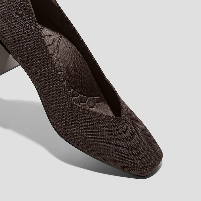 Square-Toe Stress Free Chunky Heels (Megan), DARK CHOCOLATE, EU35 | VIVAIA