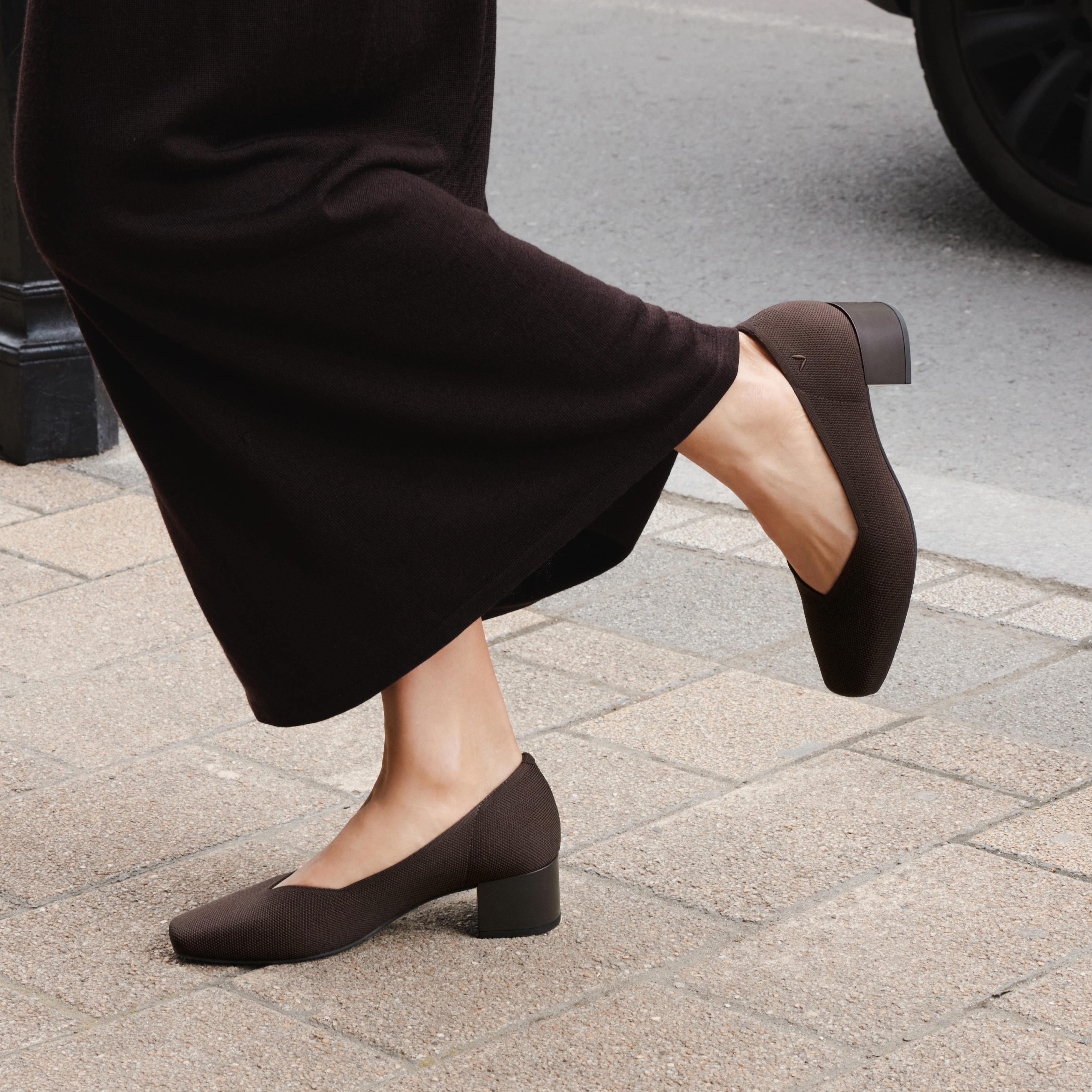 Square-Toe Stress Free Chunky Heels (Megan), DARK CHOCOLATE, EU35