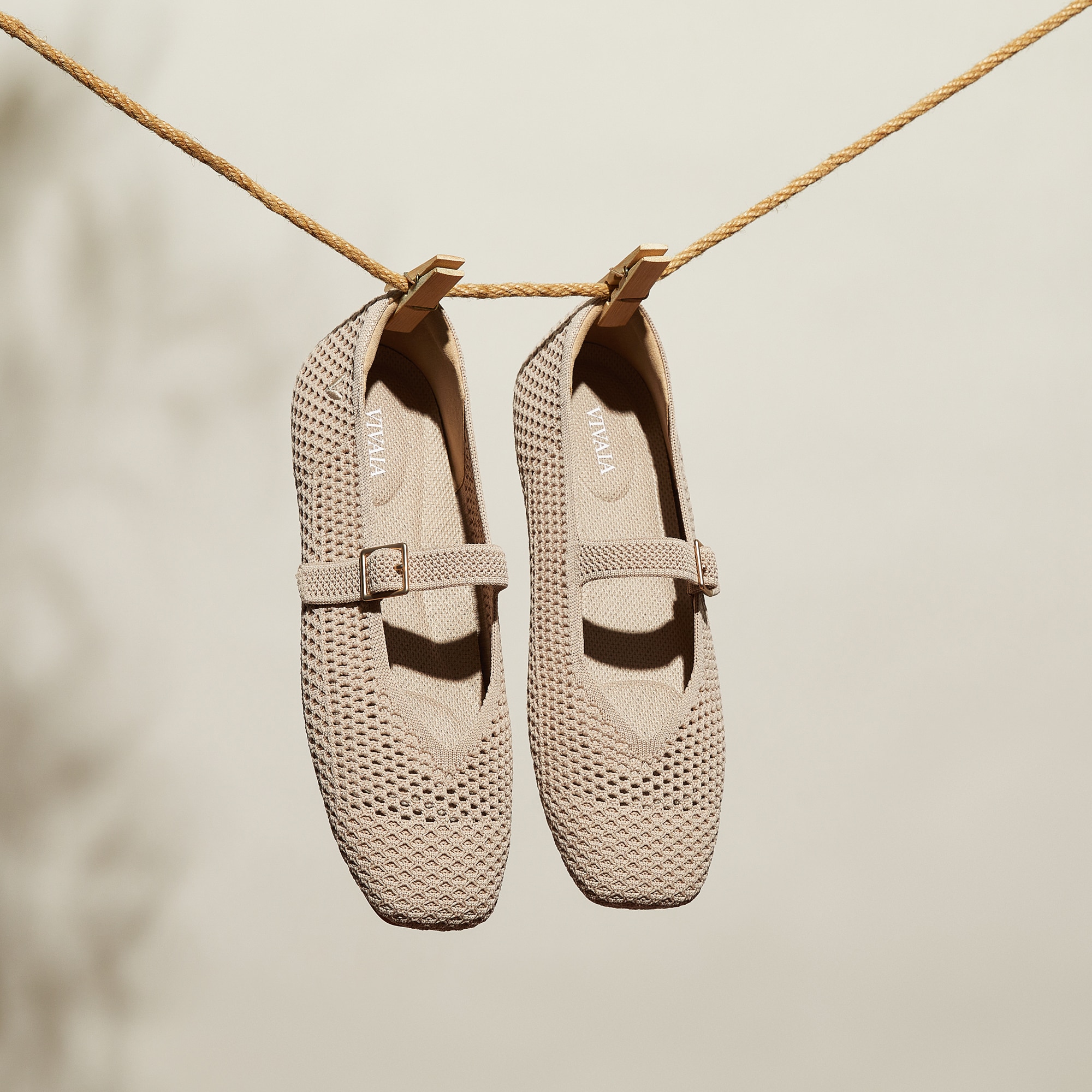 Square-Toe Mary Janes (Margot Mary Jane), ALMOND MESH, EU37 | VIVAIA