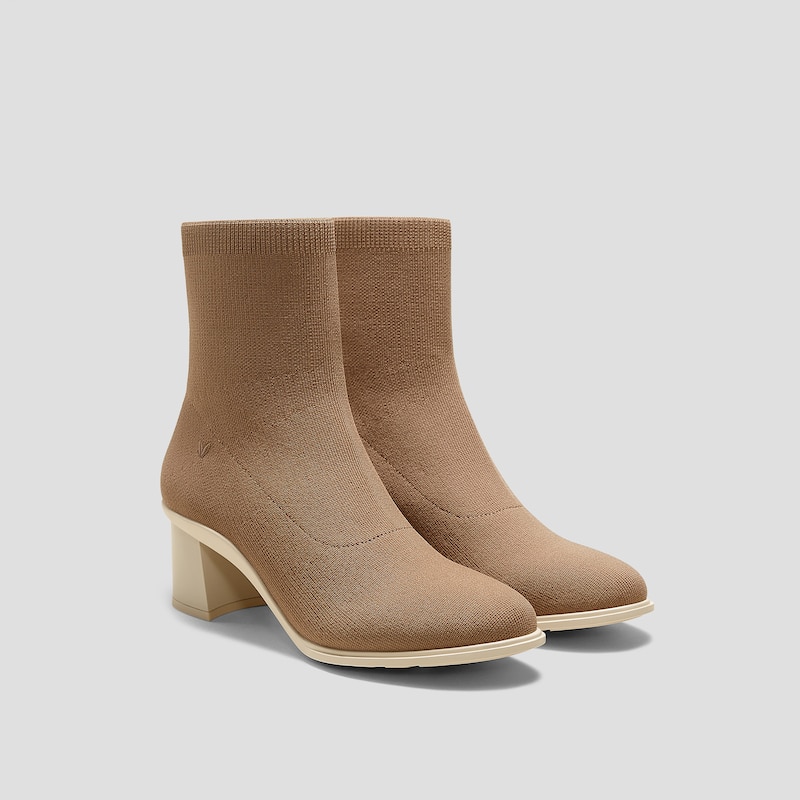 Almond-Toe Running Heel Boots (Amanda), Brown | VIVAIA