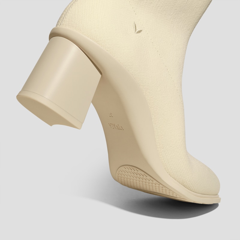 Almond-Toe Running Heel Boots (Amanda), CREAM WATER RPT| VIVAIA