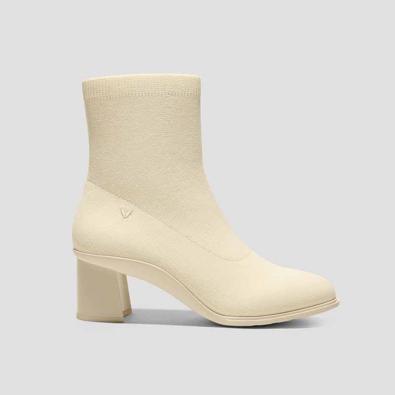 Almond-Toe Running Heel Boots (Amanda), CREAM WATER RPT| VIVAIA