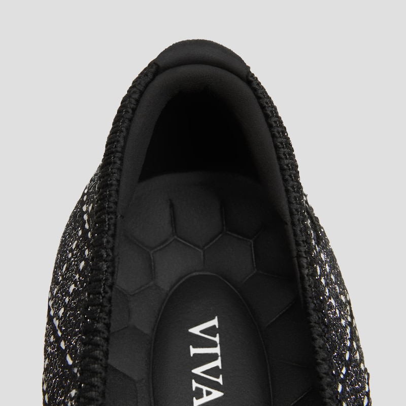 Almond-Toe Stress Free Chunky Heels (Julie Arch Pro), BLACK WHITE LARGE TWEED, EU35 | VIVAIA