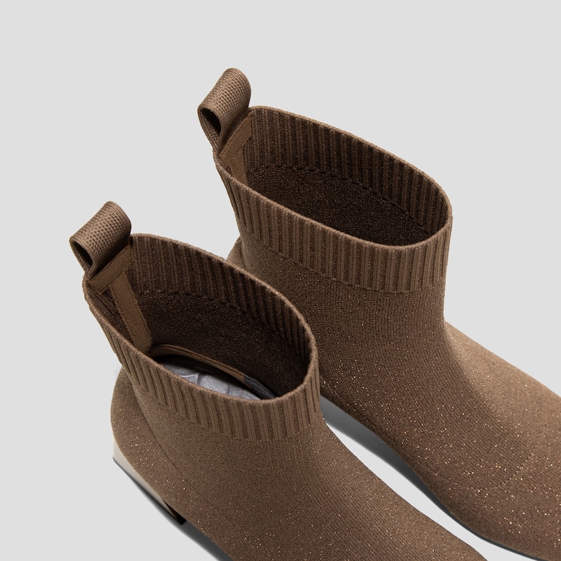 Square-Toe Water-Repellent Heeled Boots (Regina Pro), ESPRESSSO METALLIC, EU35 | VIVAIA